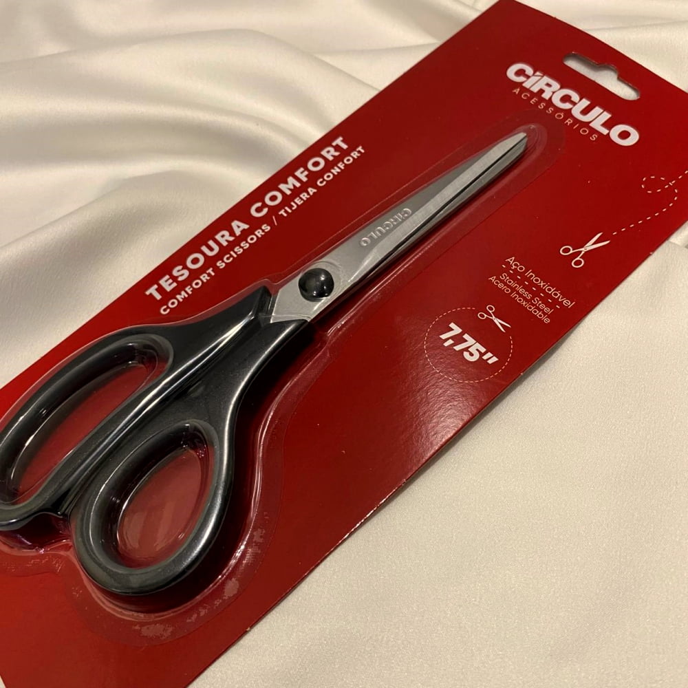 Tesoura Comfort © Círculo 7,75" - Preto