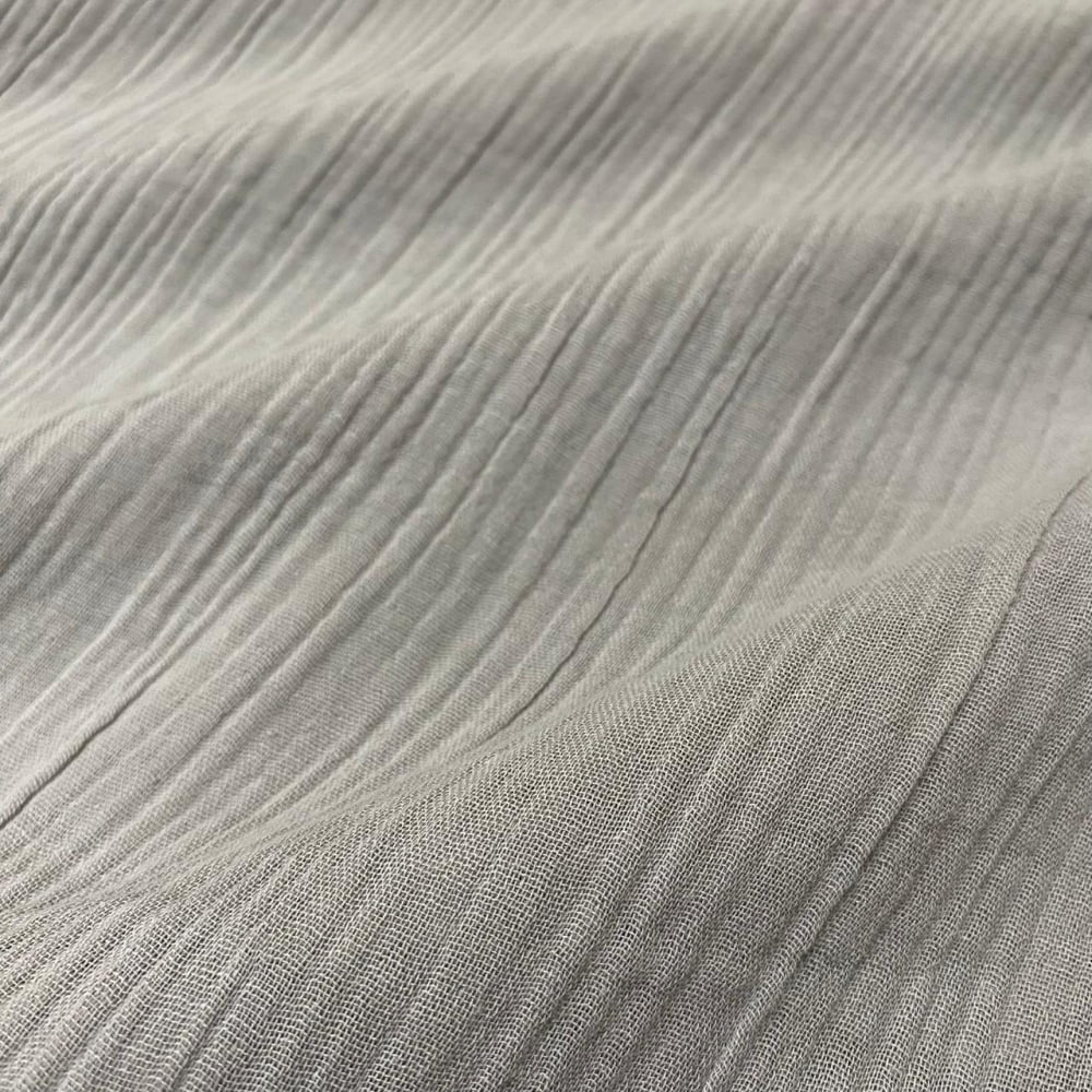 Tecido Algodão Cotton Plissado Cinza