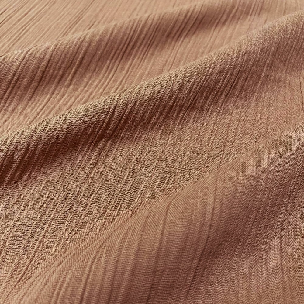 Tecido Algodão Cotton Plissado Marrom