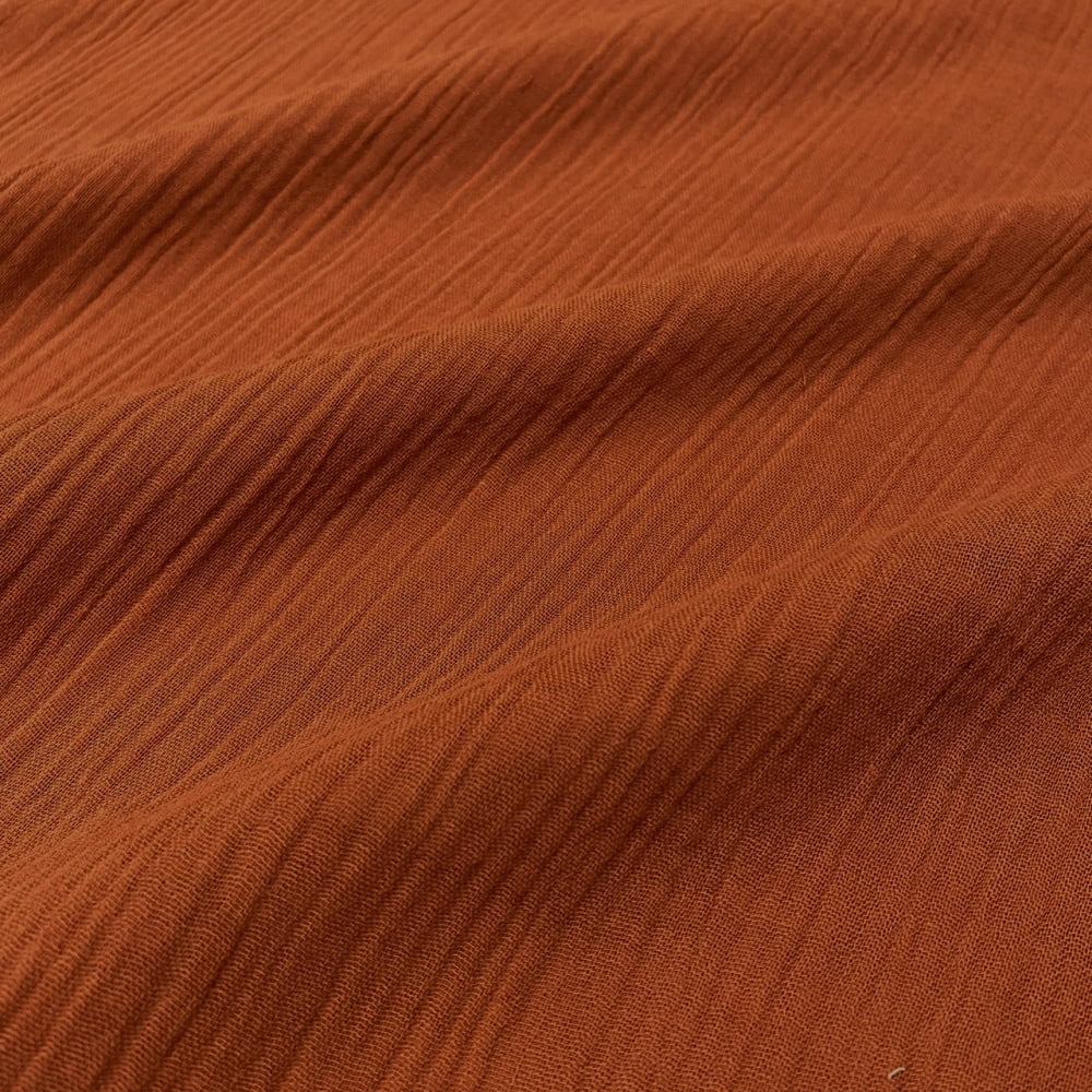 Tecido Algodão Cotton Plissado Terracota