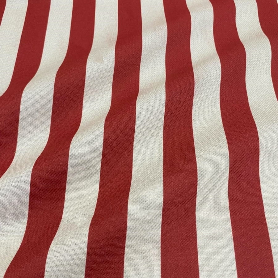 Tecido Sacaria Pano de Prato Por Metro Digital Listras Vermelho Natal - Coleção Entre Panos Exclusivo Loja Tear