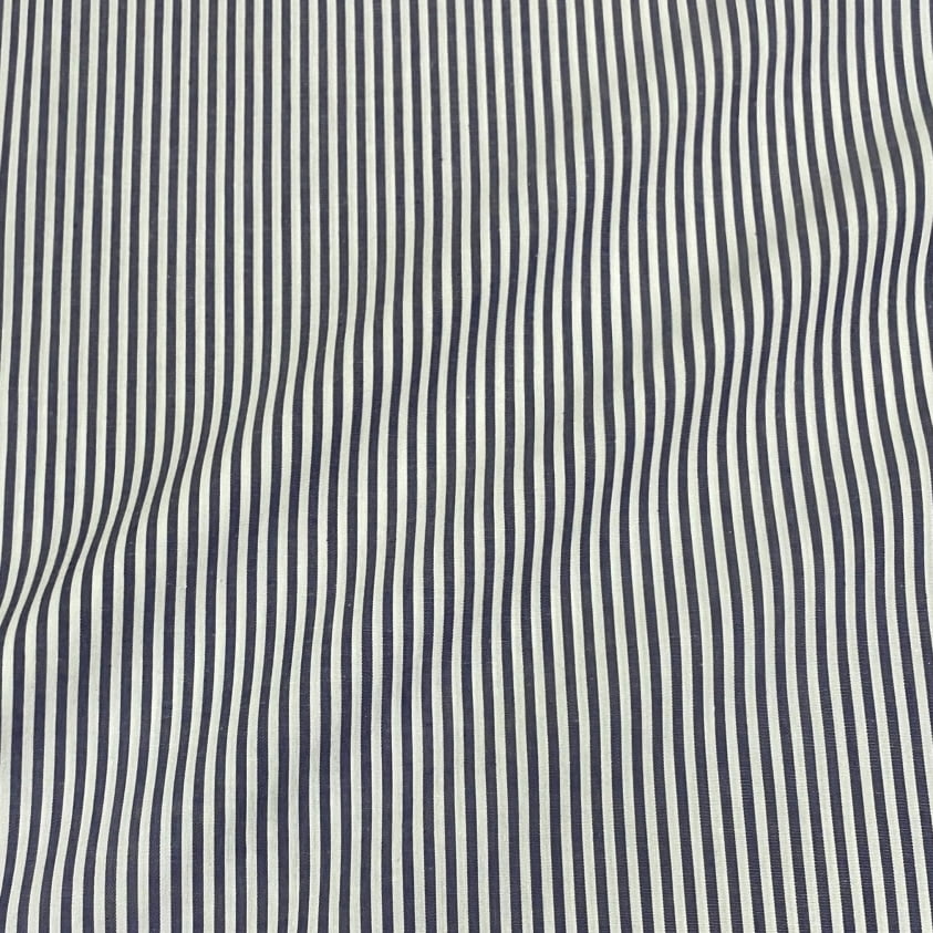 Tecido Tricoline Fio Tinto Listra Pequena Azul Marinho