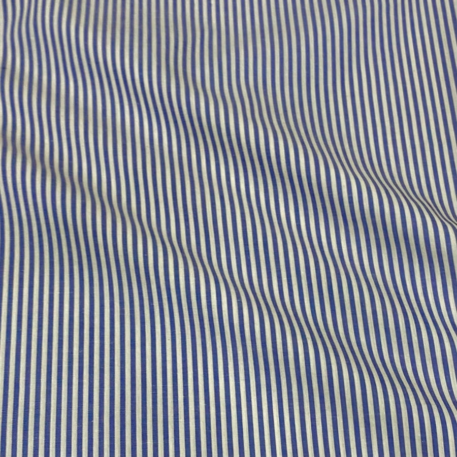 Tecido Tricoline Fio Tinto Listra Pequena Azul Royal
