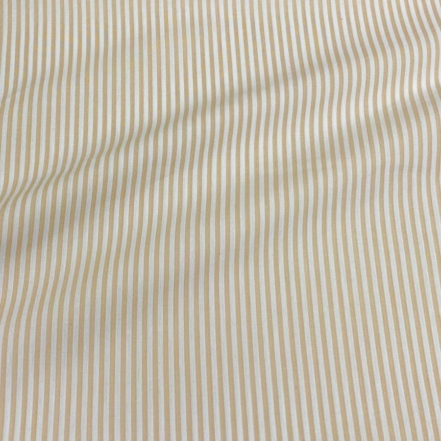 Tecido Tricoline Fio Tinto Listra Pequena Cru Marfim