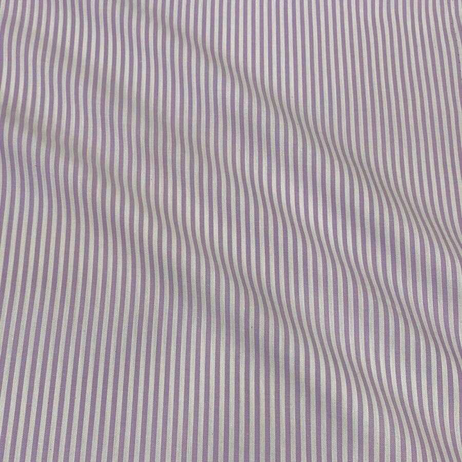 Tecido Tricoline Fio Tinto Listra Pequena Lilas