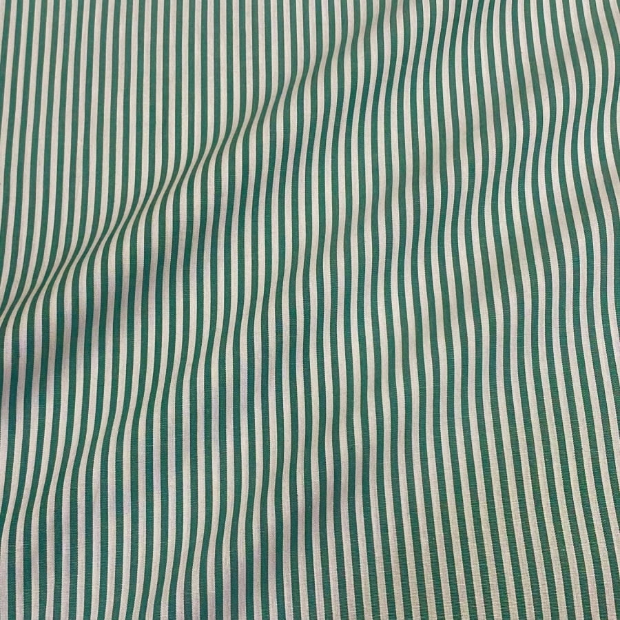 Tecido Tricoline Fio Tinto Listra Pequena Verde Bandeira