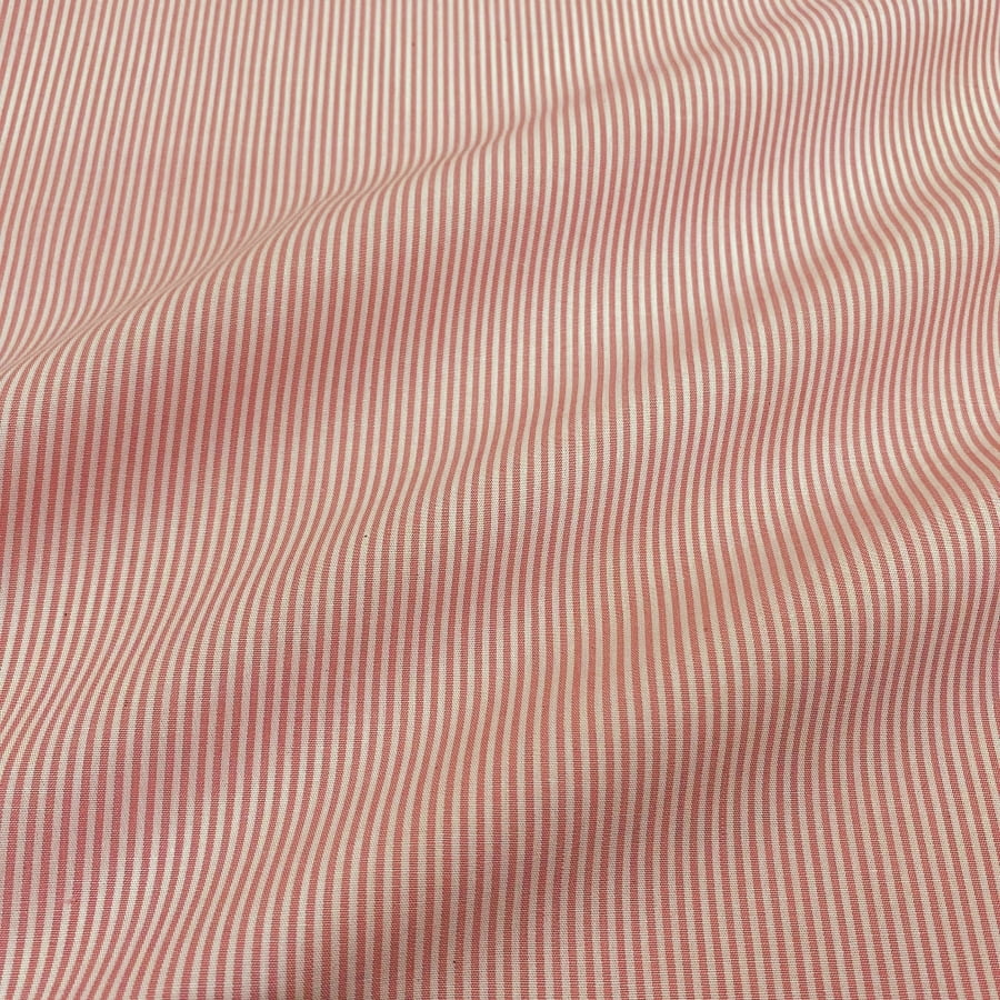 Tecido Tricoline Fio Tinto Micro Listra Rose