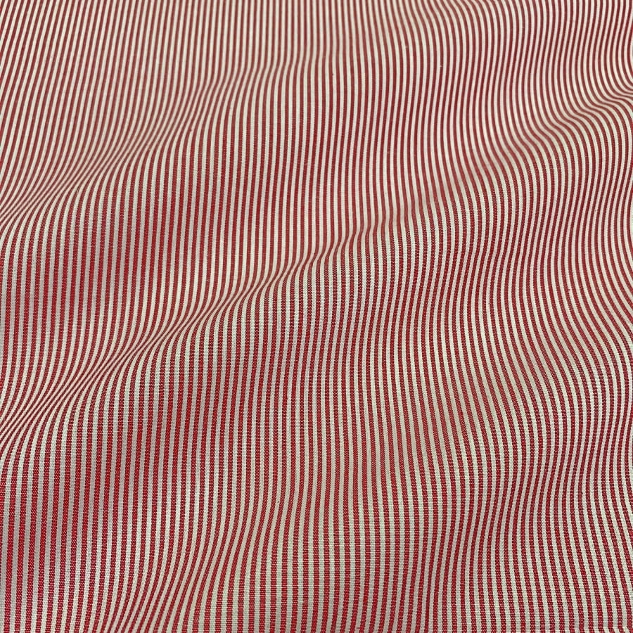 Tecido Tricoline Fio Tinto Micro Listra Vermelho