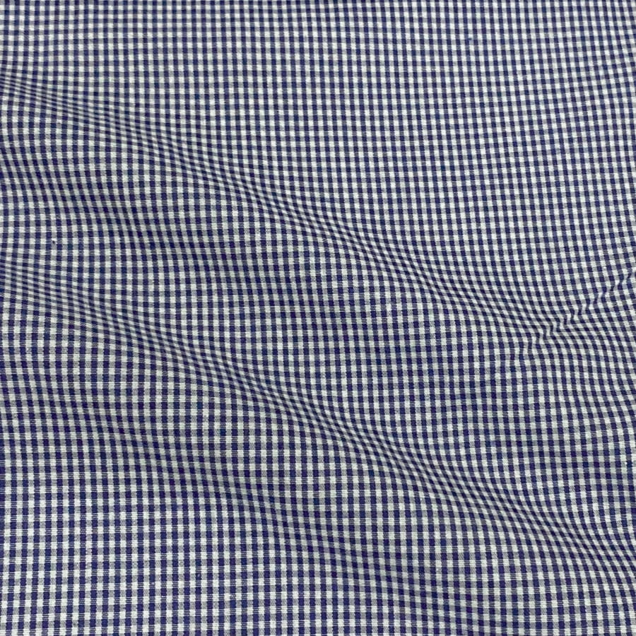 Tecido Tricoline Fio Tinto Micro Xadrez Azul Marinho