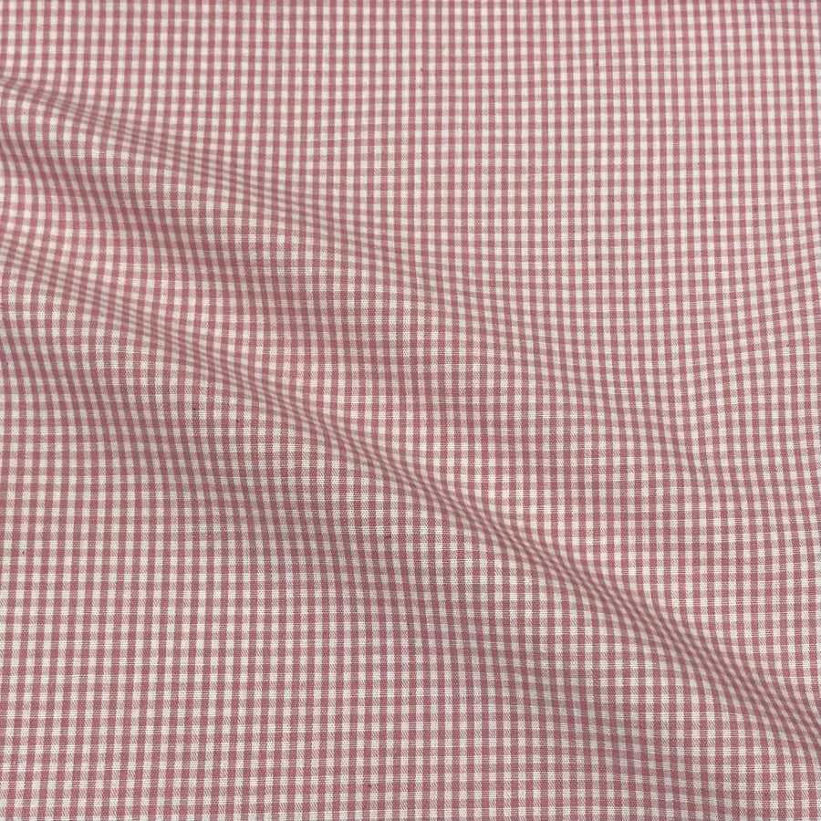 Tecido Tricoline Fio Tinto Micro Xadrez Rose