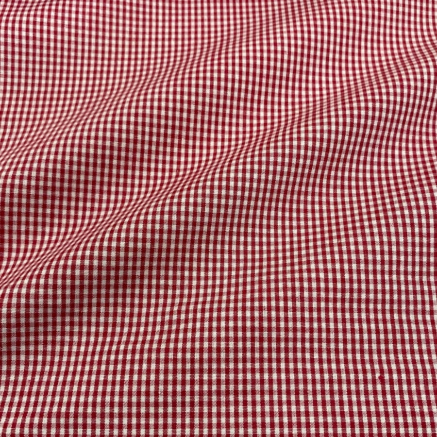 Tecido Tricoline Fio Tinto Micro Xadrez Vermelho