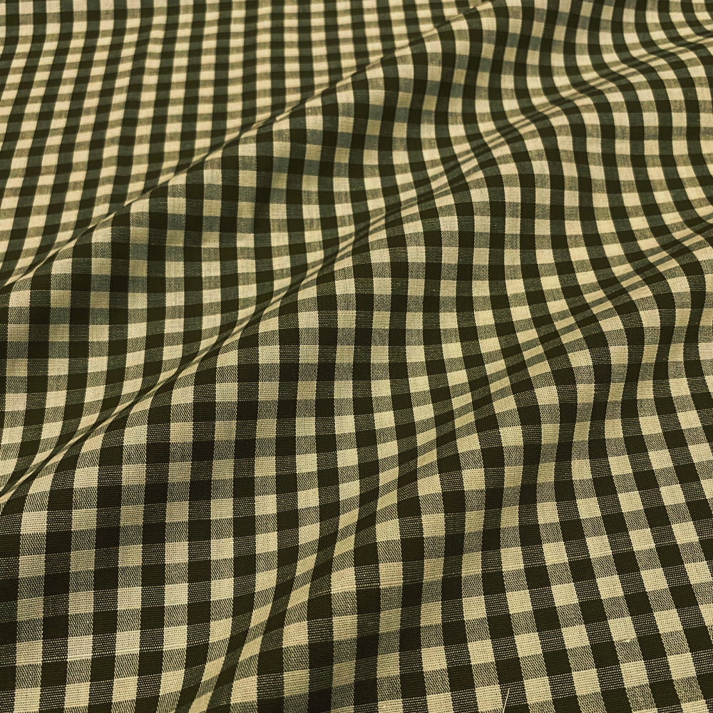 Tecido Tricoline Fio Tinto Vintage Country Xadrez Médio Verde Musgo 