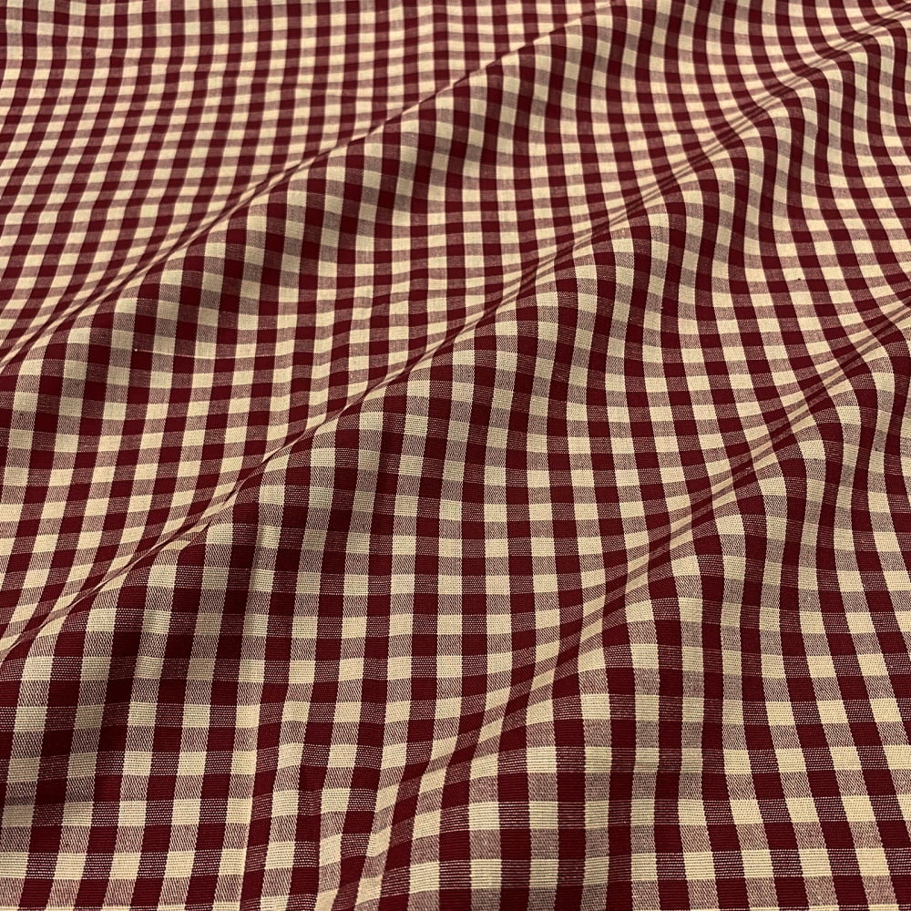 Tecido Tricoline Fio Tinto Vintage Country Xadrez Médio Vermelho Bordo