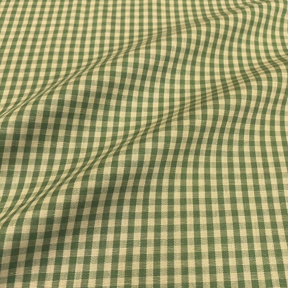 Tecido Tricoline Fio Tinto Vintage Xadrez Pequeno Verde Claro
