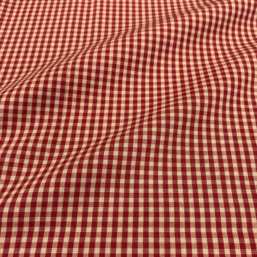 Tecido Tricoline Fio Tinto Vintage Xadrez Pequeno Vermelho Vivo