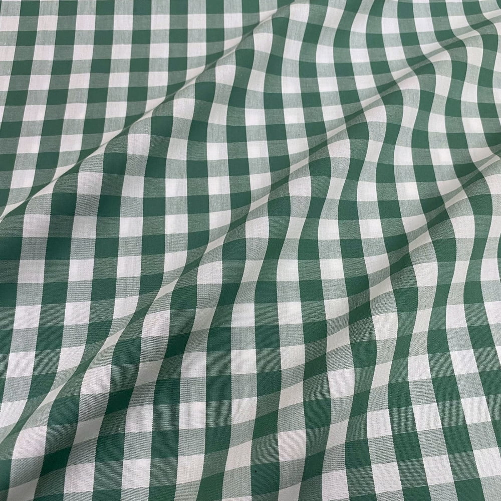 Tecido Tricoline Fio Tinto Xadrez Grande Verde Bandeira