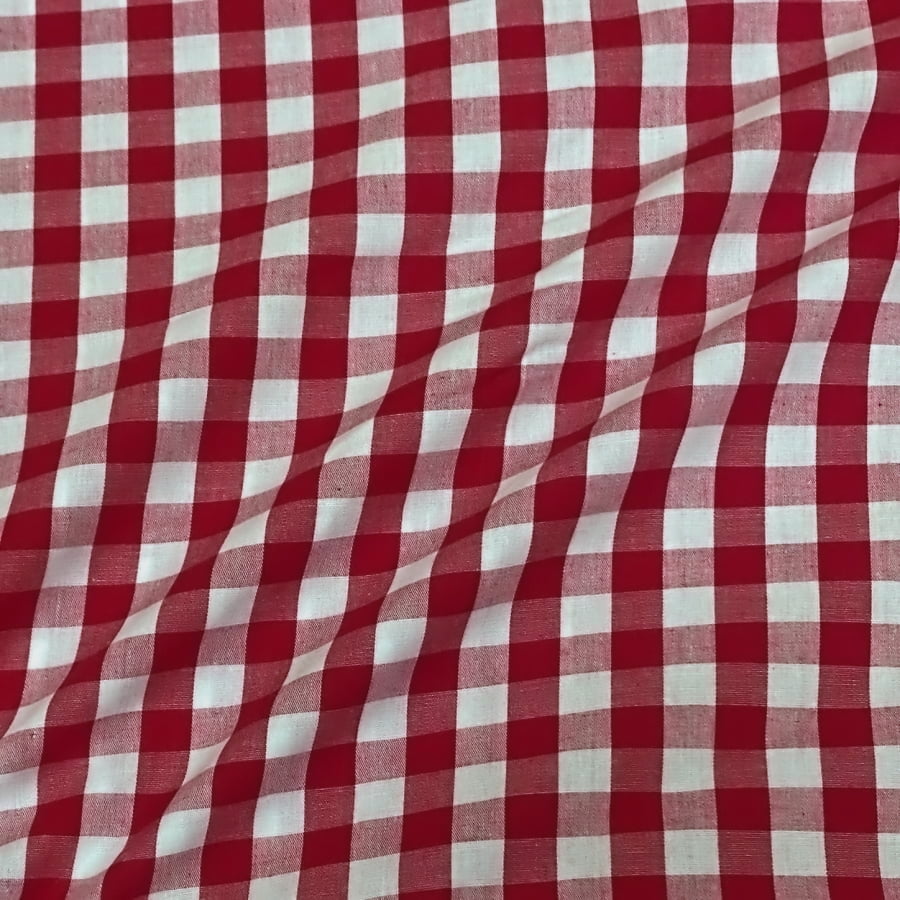 Tecido Tricoline Fio Tinto Xadrez Grande Vermelho