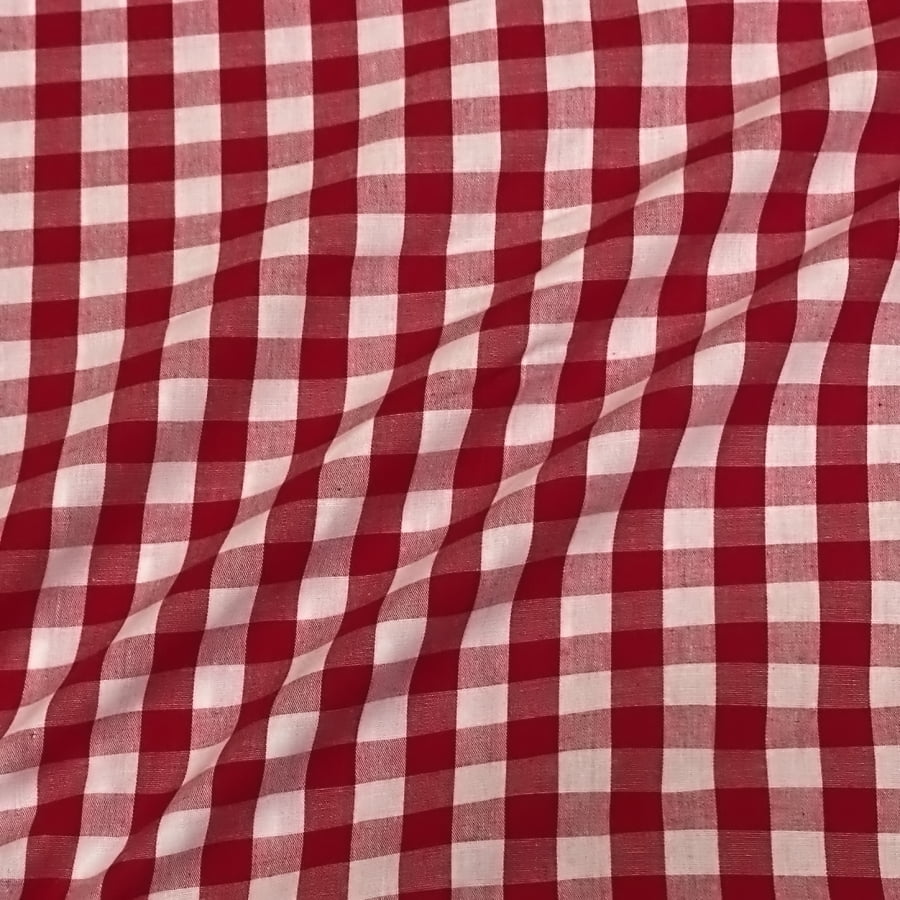Tecido Tricoline Fio Tinto Xadrez Grande Vermelho Fabricart  