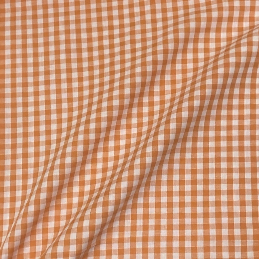 Tecido Tricoline Fio Tinto Xadrez Medio Laranja Fabricart  