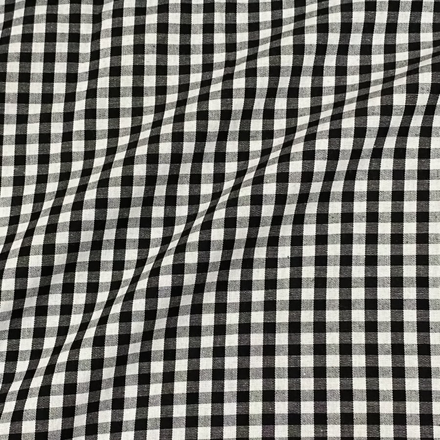 Tecido Tricoline Fio Tinto Xadrez Medio Preto Fabricart 