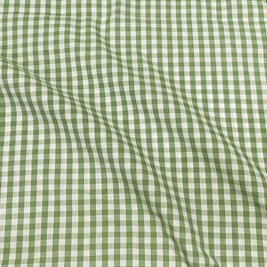 Tecido Tricoline Fio Tinto Xadrez Medio Verde Oliva Fabricart   