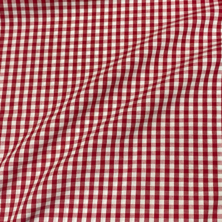 Tecido Tricoline Fio Tinto Xadrez Medio Vermelho Fabricart  