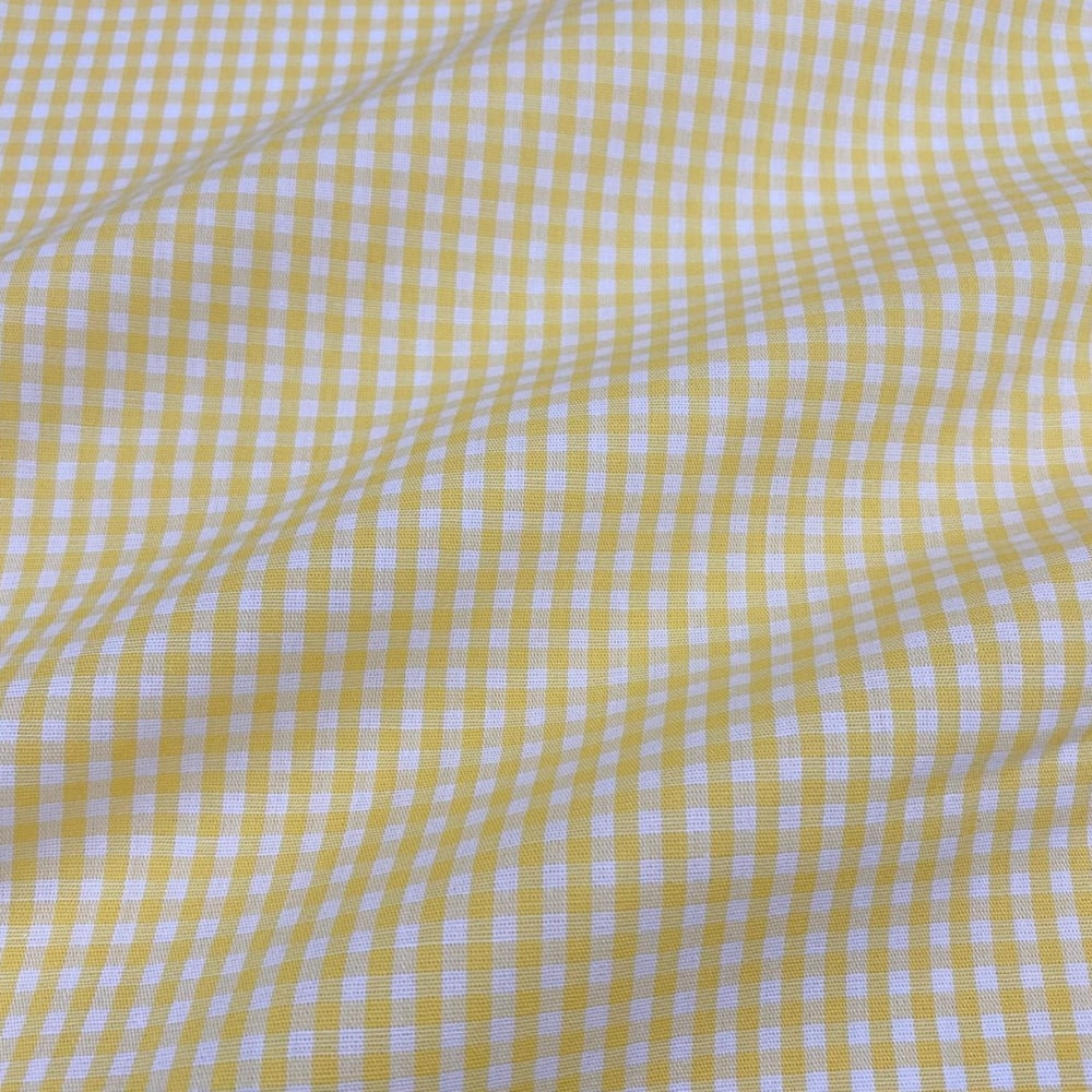 Tecido Tricoline Fio Tinto Xadrez Pequeno Amarelo Fabricart