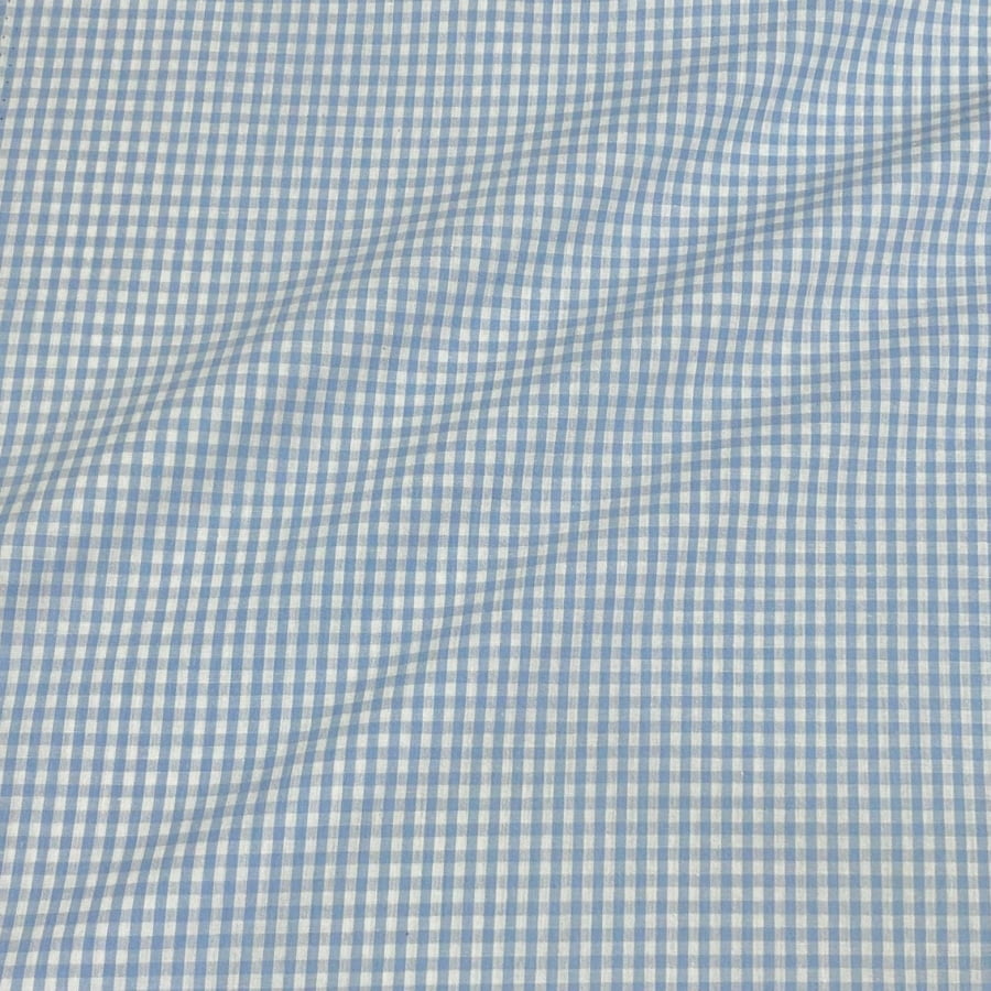 Tecido Tricoline Fio Tinto Xadrez Pequeno Azul Bebe