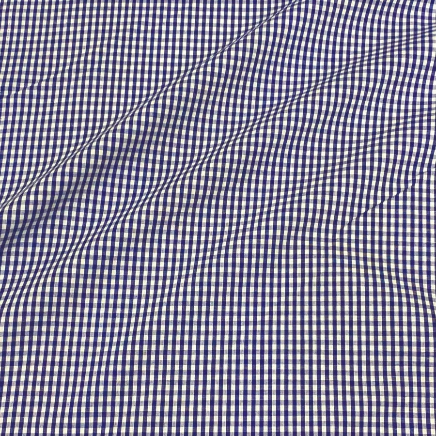 Tecido Tricoline Fio Tinto Xadrez Pequeno Azul Marinho