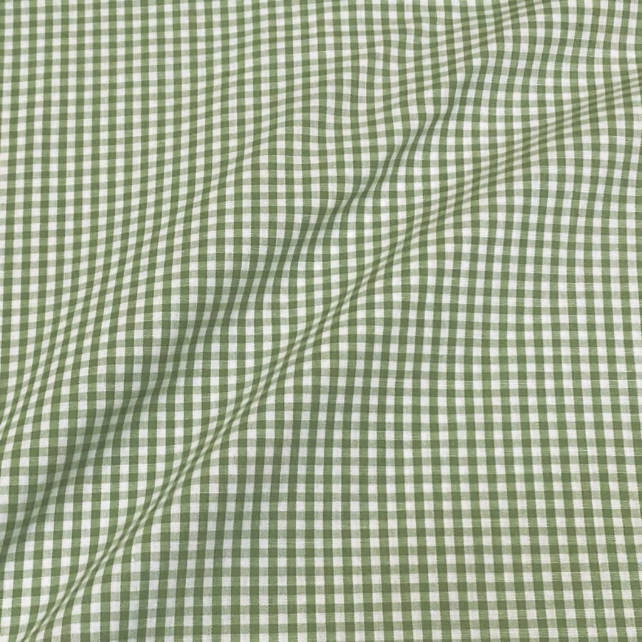 Tecido Tricoline Fio Tinto Xadrez Pequeno Verde Oliva Fabricart 