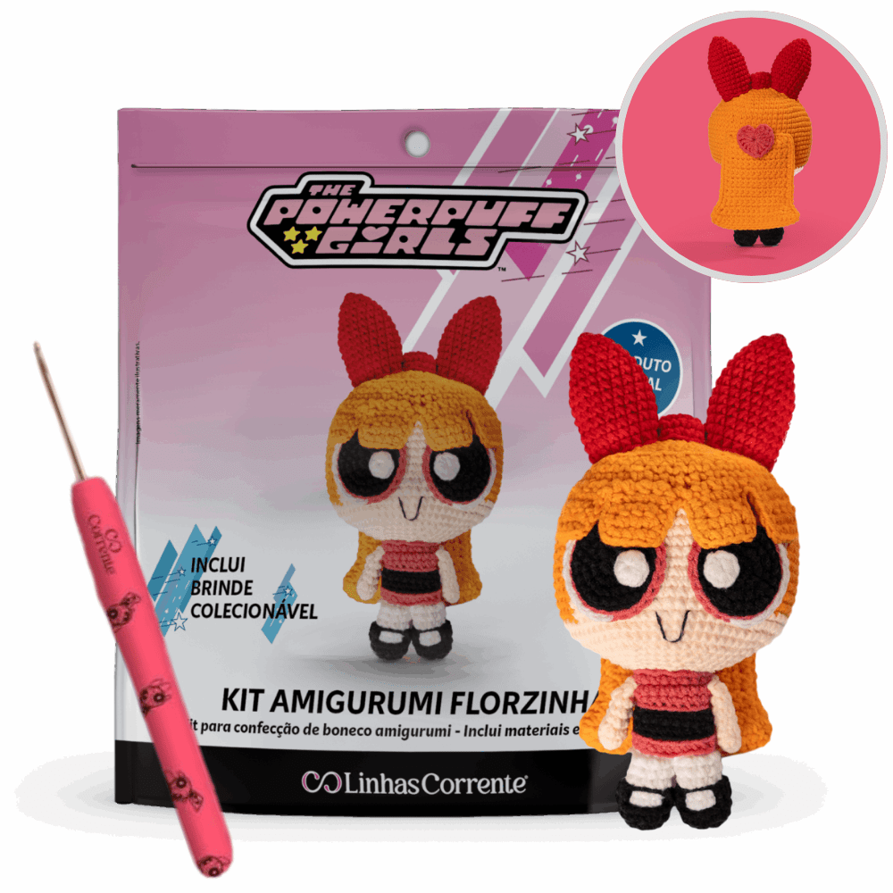 Kit Amigurumi Crochê as Meninas Superpoderosas Florzinha™ Linhas Corrente