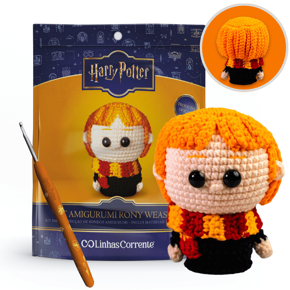 Kit Amigurumi Crochê Harry Potter Rony Weasley™  Linhas Corrente