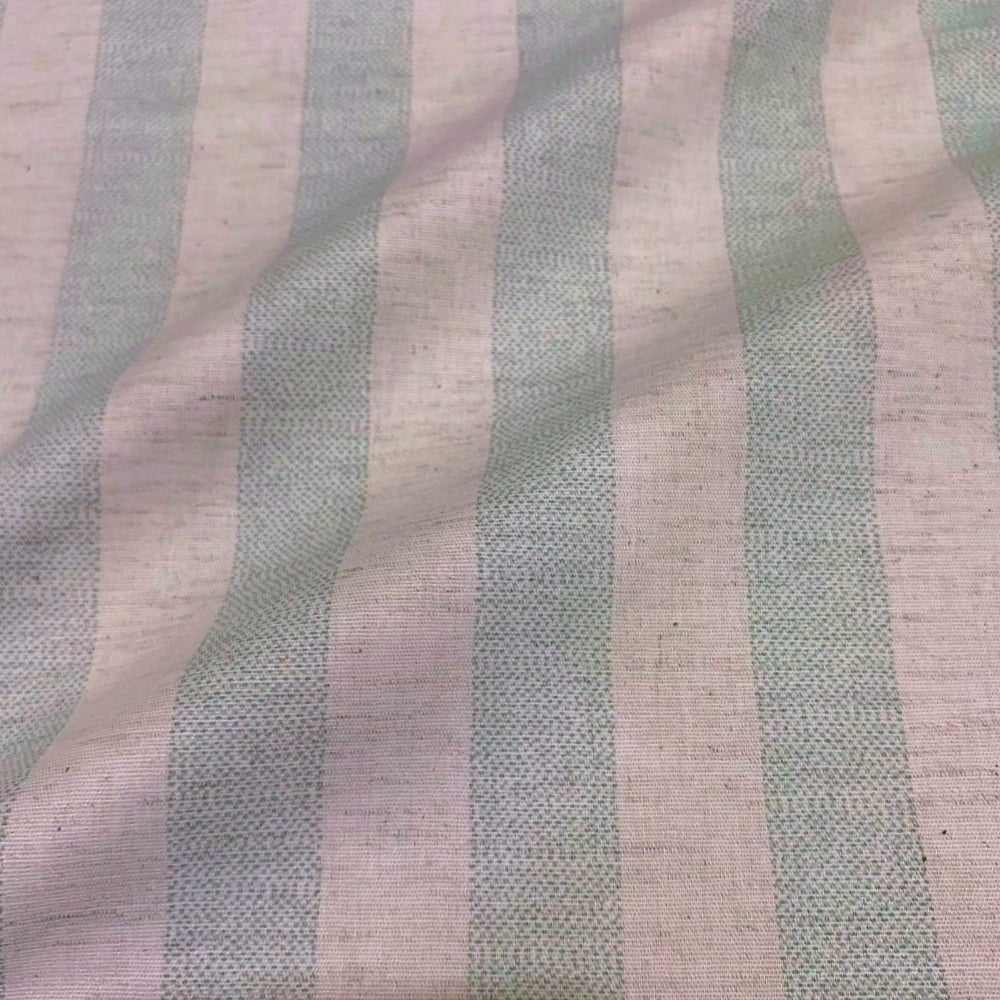 Tecido Linho Listras Pontilhadas Verde