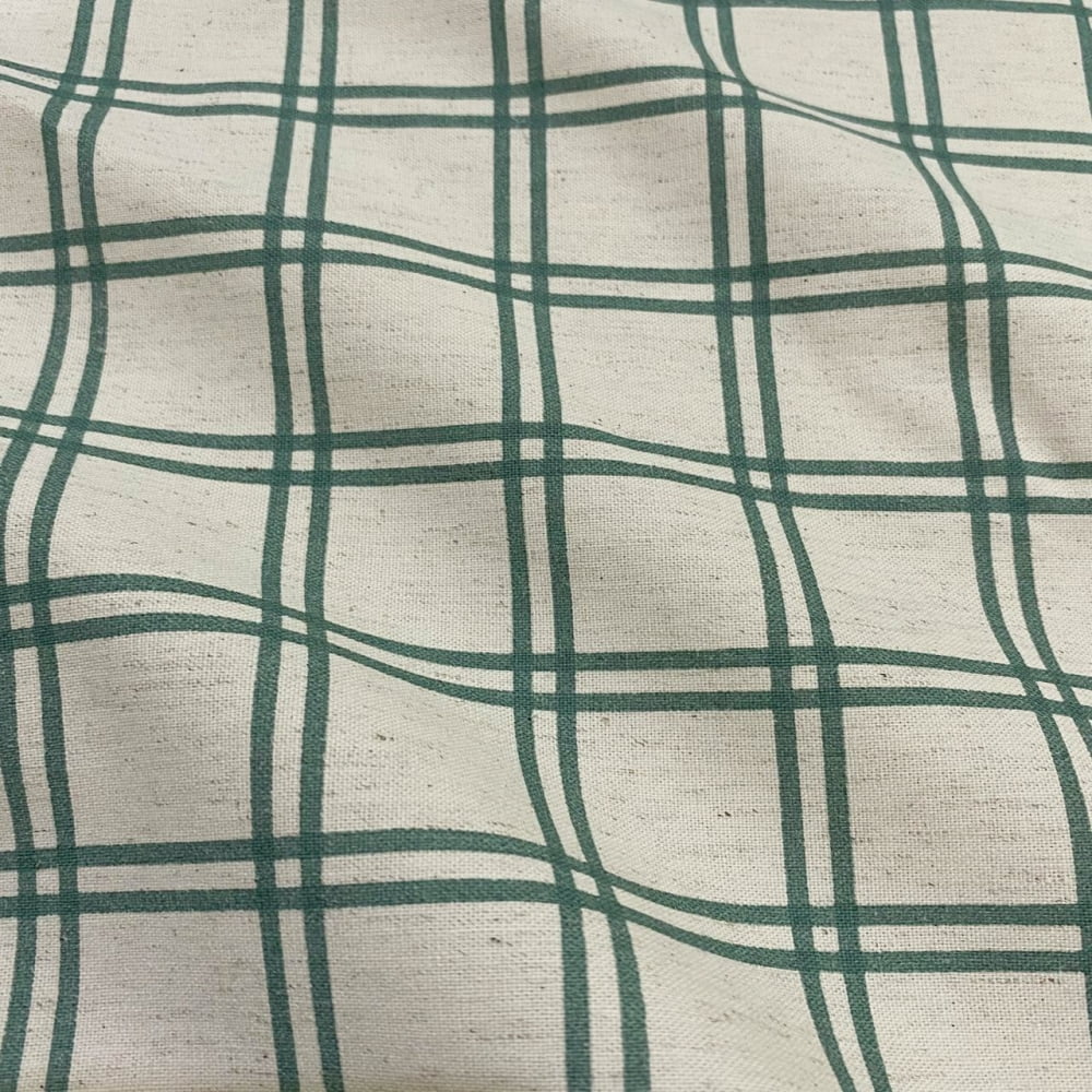 Tecido Linho Xadrez Grid Duplo Grande Verde