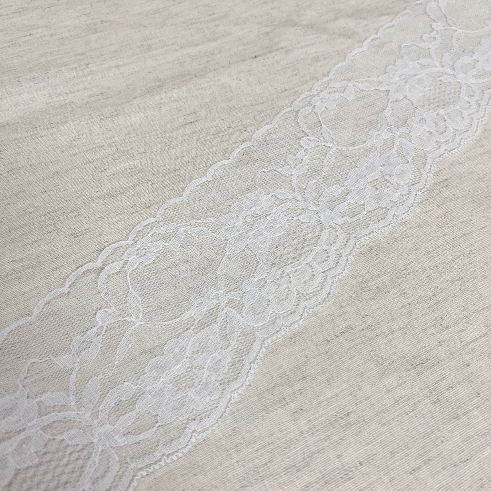 Renda Barra Branca Nylon 70mm