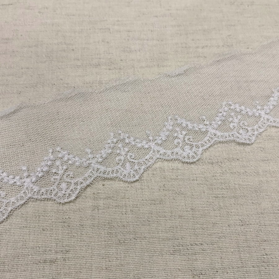 Tule Bordado Barra Branco ArtePunto BT013