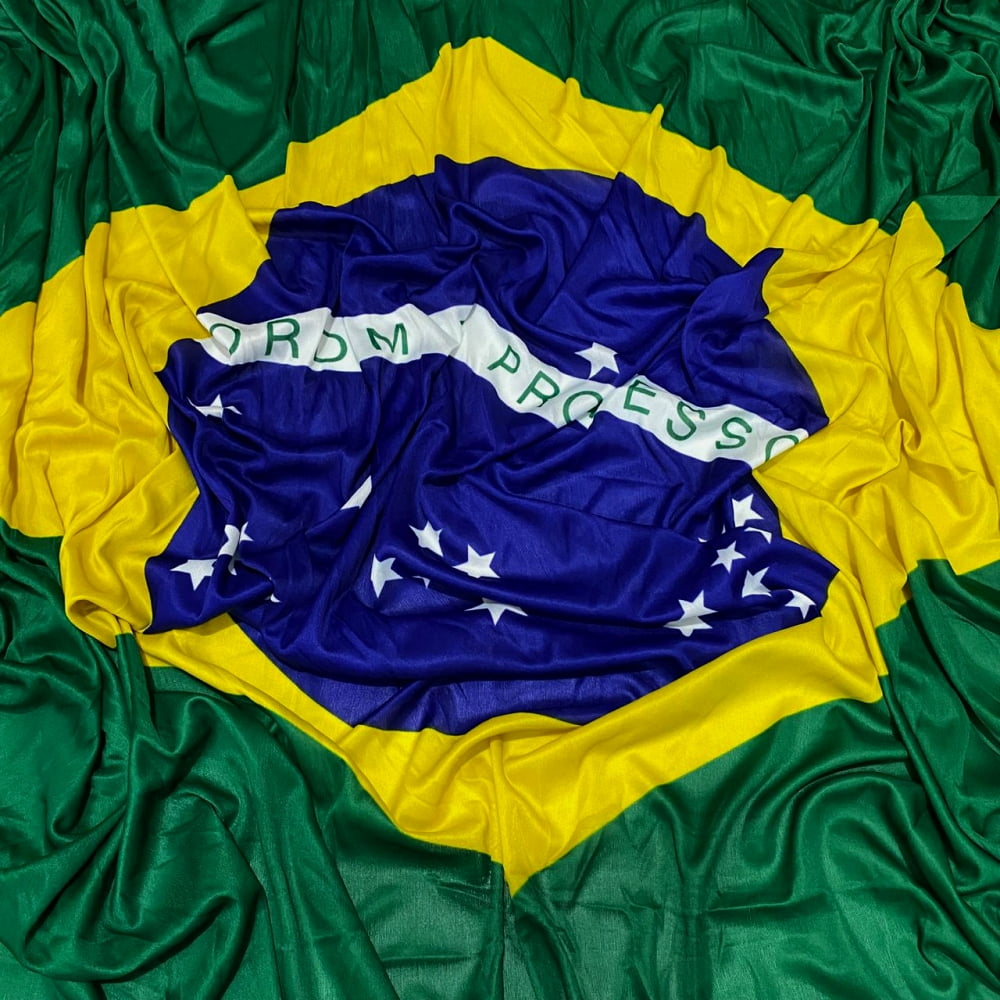 Tecido Helanquinha Bandeira do Brasil 1,00mt X 1,70mt
