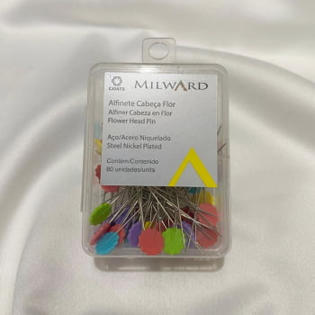 Alfinete Cabeça Flor Coats Milward Aço Niquelado com 80un