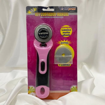 Cortador Manual Circular 45mm com Lamina Extra e Estojo Westpress Rosa Cortador Manual Circular 45mm com Lamina Extra e Estojo Westpress Rosa