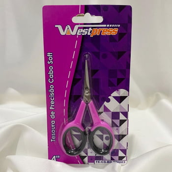 Tesoura de Precisão Cabo Soft Westpress Rosa 4" Tesoura de Precisão Cabo Soft Westpress Rosa 4"