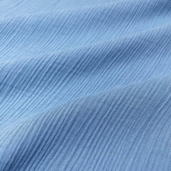 Tecido Algodão Cotton Plissado Azul Tecido Algodão Cotton Plissado Azul