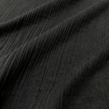 Tecido Algodão Cotton Plissado Preto