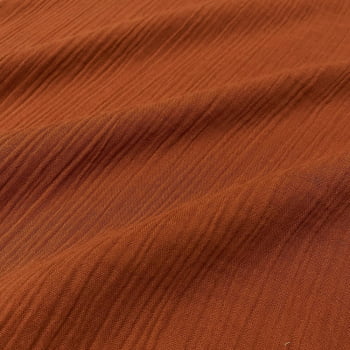 Tecido Algodão Cotton Plissado Terracota Tecido Algodão Cotton Plissado Terracota