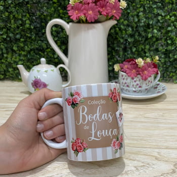 Kit Completo Coleção Bodas de Louça 22 Anos Loja Tear - 50cm de Cada Estampa Tricoline e Sacaria