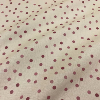 Tecido Sacaria Pano de Prato Por Metro Digital Poa Dispersos Rosa Rose - Coleção Entre Panos Exclusivo Loja Tear