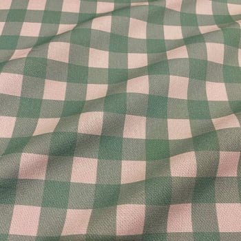 Tecido Sacaria Pano de Prato Por Metro Digital Xadrez Verde - Coleção Entre Panos Exclusivo Loja Tear