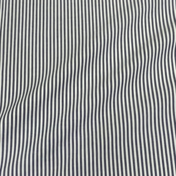 Tecido Tricoline Fio Tinto Listra Pequena Azul Marinho