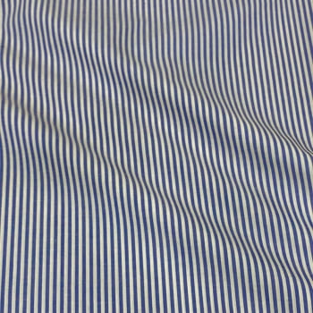 Tecido Tricoline Fio Tinto Listra Pequena Azul Royal