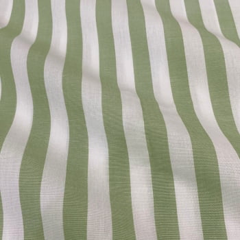 Tecido Tricoline Fio Tinto Listra Grande Verde Oliva Fabricart