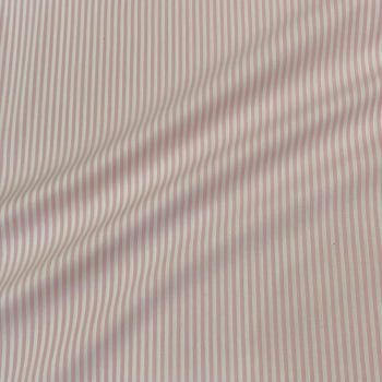 Tecido Tricoline Fio Tinto Listra Pequena Rosa Bebe